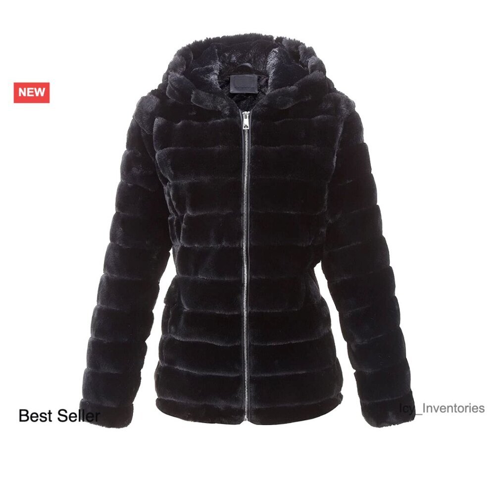 Faux Fur Coat Shearling Fluffy Sherpa-Lined Hooded Jacket Chic Oversized